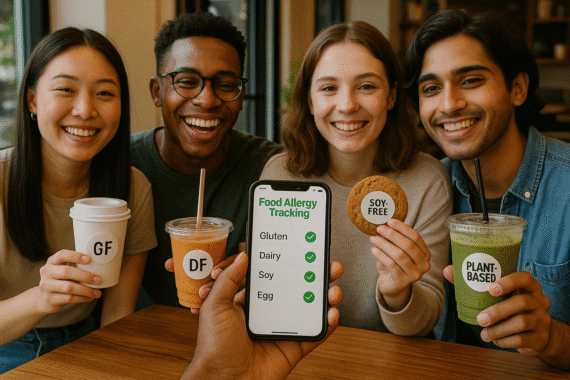 Young adults with dietary-labeled food and allergy tracking app