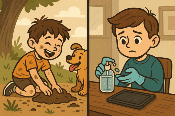 Comparison of children growing up outdoors vs. in sanitized environments